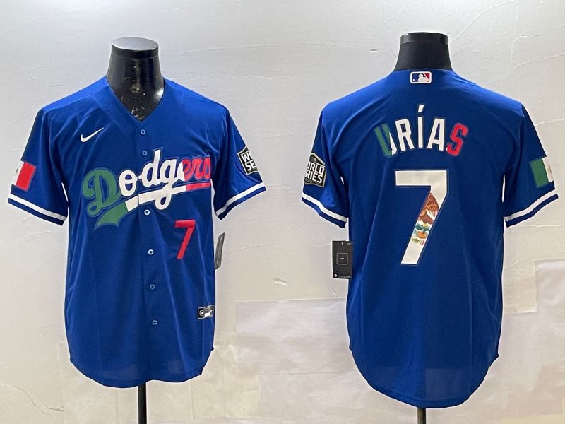 Men Los Angeles Dodgers #7 Urias Blue Fashion 2025 Nike MLB Jersey style 5->los angeles dodgers->MLB Jersey